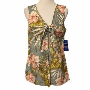 Aloha Hut XXL Sage Green Floral Wrap Coverup j21
